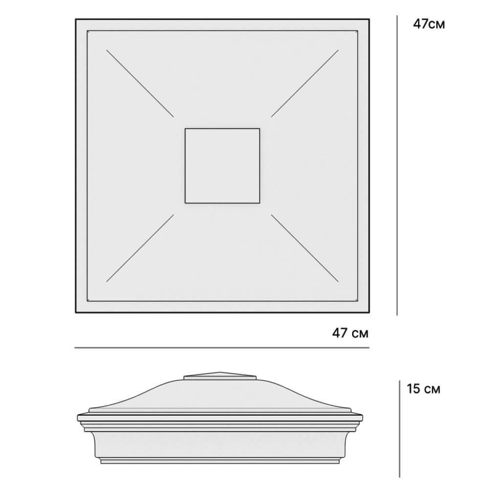 Колпак Zking Монблан Зеленый на столб 1.5х1.5 кирпича (385х385мм) с подсветкой