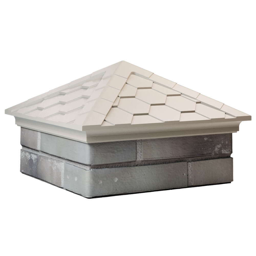 Колпак Zking Эверест Бежевый на столб 1.5х1.5 кирпича (390х390мм)